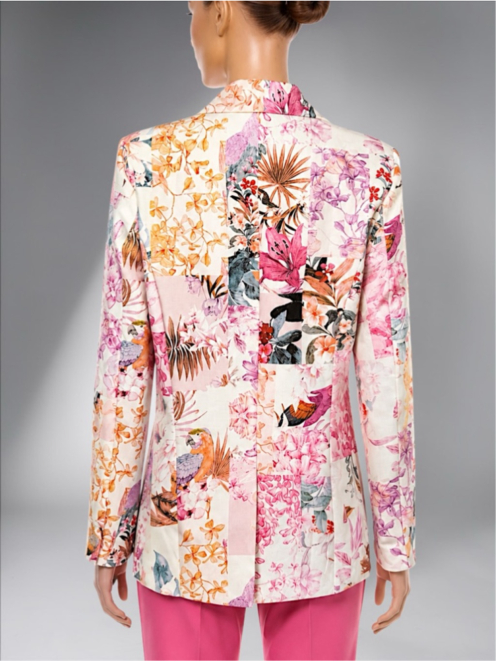 Floral Vintage-Inspired Linen Blend Blazer – Size M - Picture 8 of 10